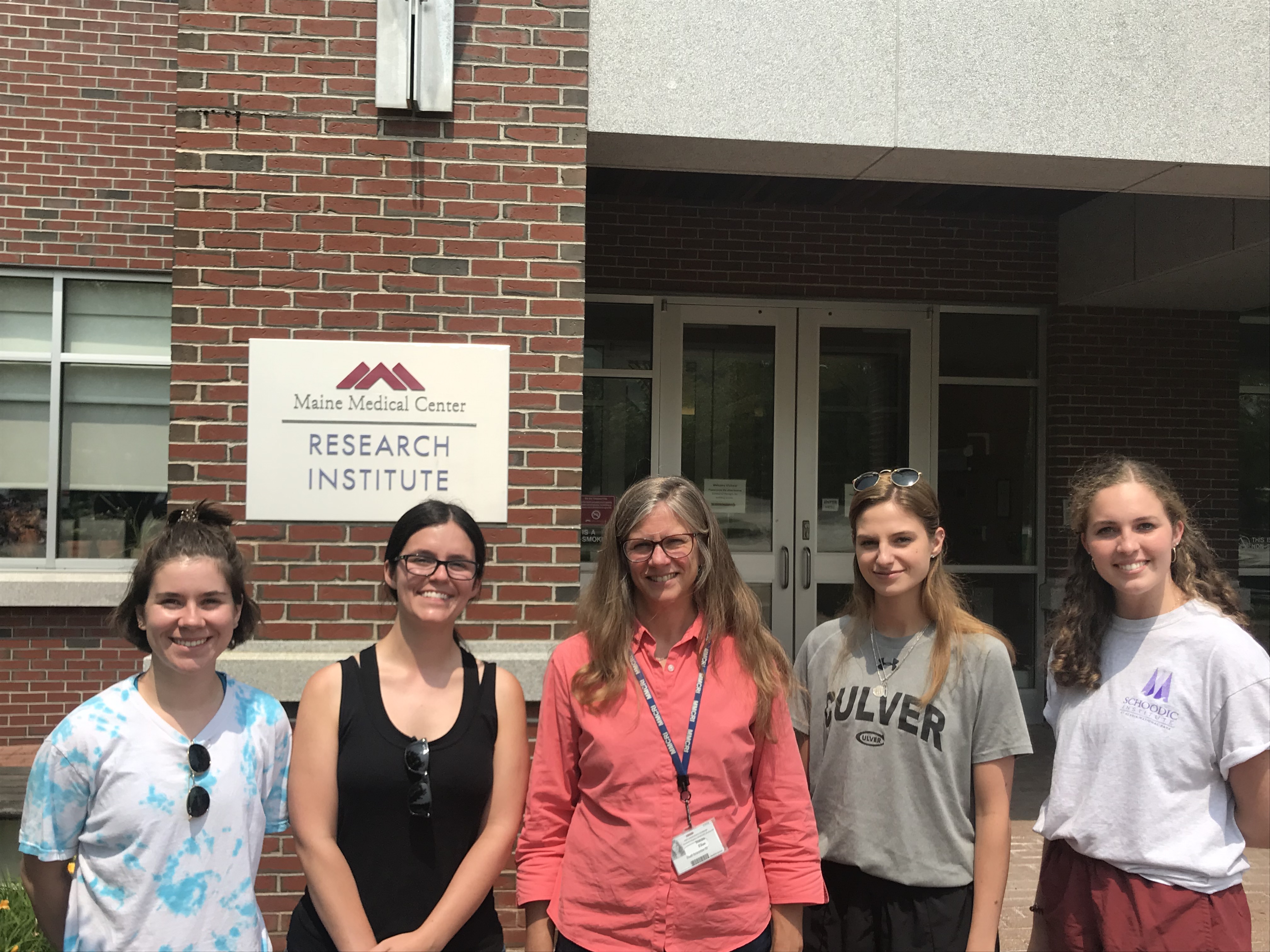 The summer 2019 Southern Maine Health and Air Quality team visited with project partner Dr. Susan Elias to hear more about the community concerns and goals for the project. Image Credit: Zachary Bengtsson